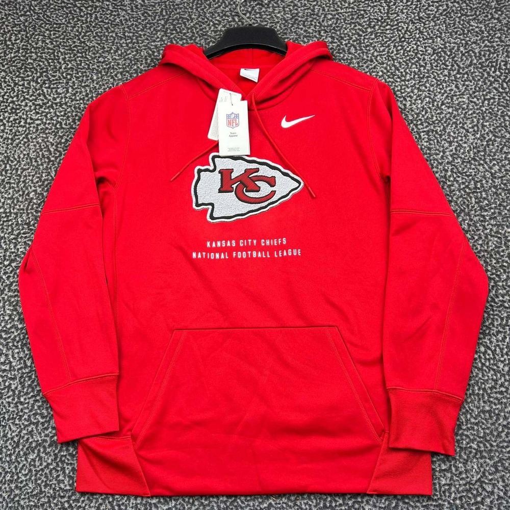 Nike Kansas City Chiefs NFL Hoodie Men Large Red Pullover Long Sleeve New L